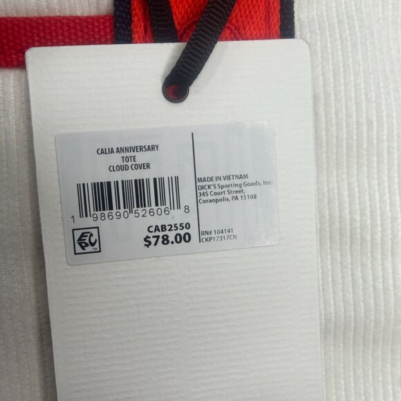 NWT CALIA Women's Anniversary Cord Tote Bag Cloud Cover Red White ONE SIZE - Picture 15 of 16